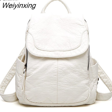 Weiyinxing Soft PU Leather Mini Backpack for Women Fashion Leisure School Bag Bookbag Travel Bag Small Backpack Mochilas Para Mujer